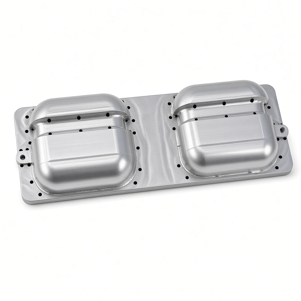 Precision CNC dual-slot aluminum jig structure detail